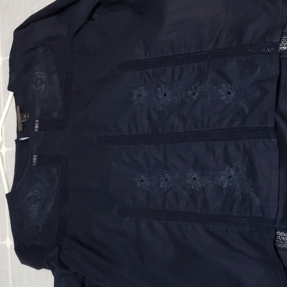 J. Crew Embroidered Top, Color Navy, Size 0P - Picture 15 of 16